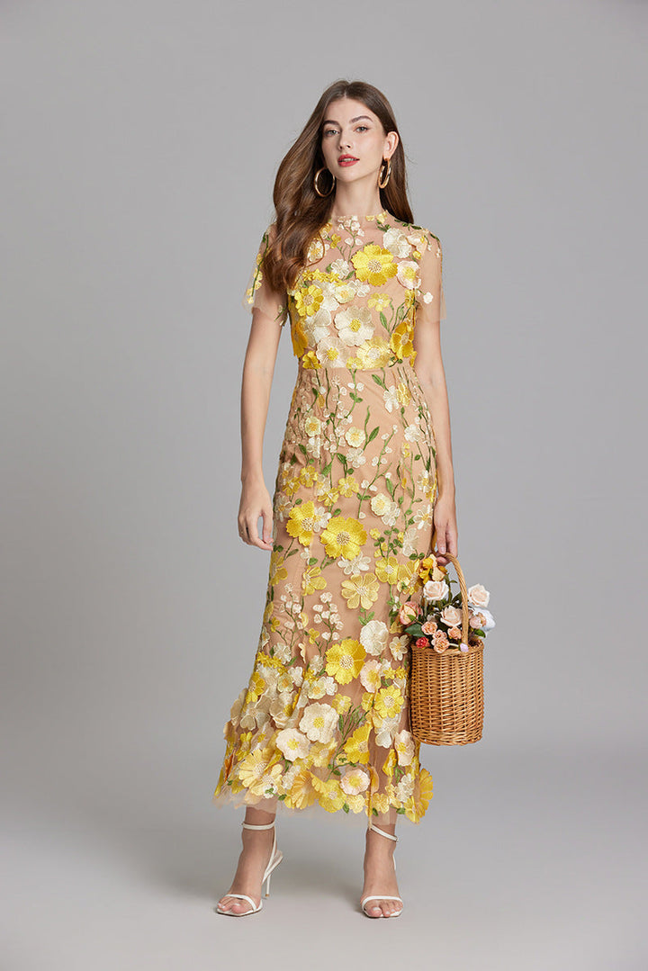 Stilvolles Sommerkleid Mit Blumenmuster Für Damen | Midi