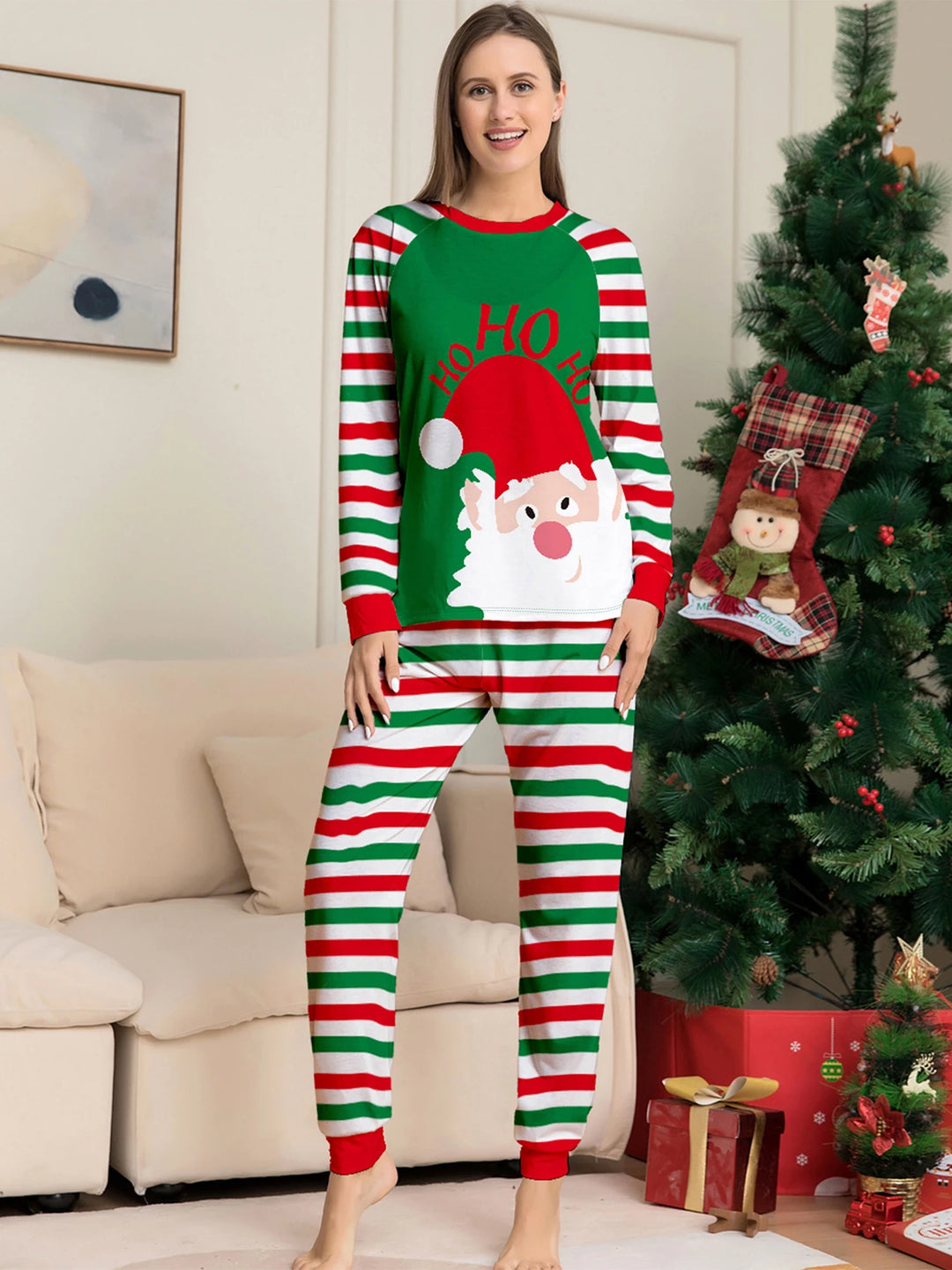 Paar Weihnachtpyjama Unisex | Gestreift