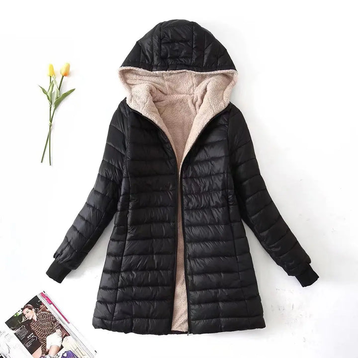 Minimalistisch Daunenjacke Damen | Mit Kapuze