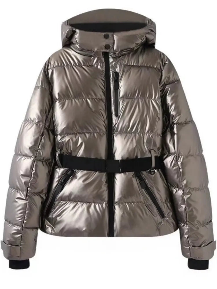 Damen Gepolstert Skijacke | Mit Gürtel