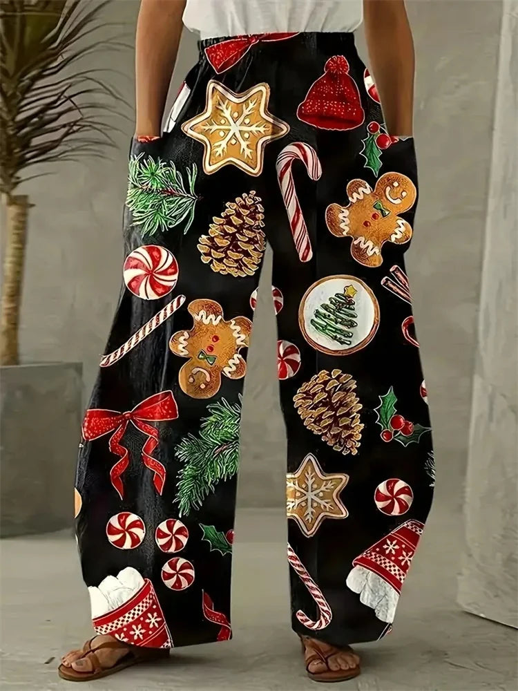 Übergroß Weihnachtshose Damen | Lässig