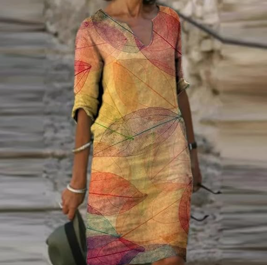 Bedrucktes Sommerkleid Mit V Ausschnitt Für Damen | Mini