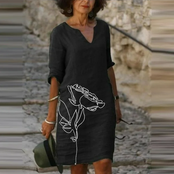 Bedrucktes Sommerkleid Mit V Ausschnitt Für Damen | Mini
