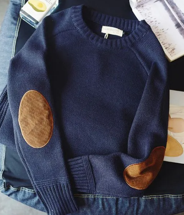 Herren-Pullover im Weinlese-Flickwerk-Stil | Lässig