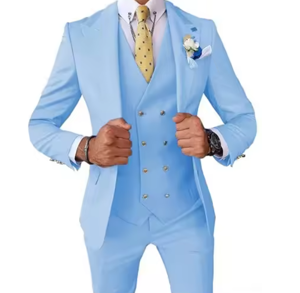 Herren Schlanke Passform Hochzeitsgast Anzug | Blau