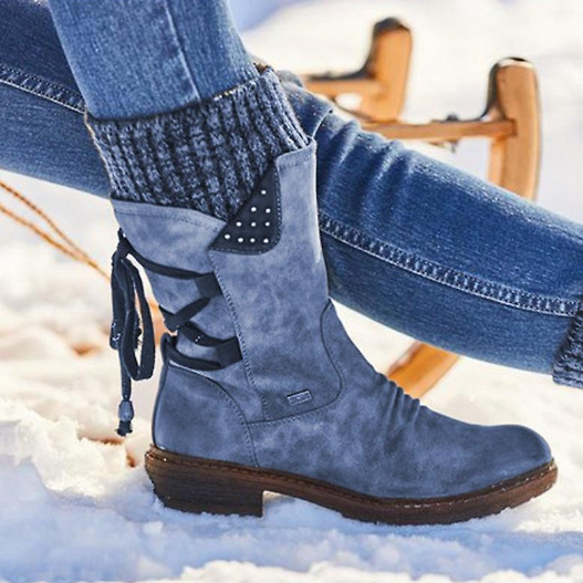Damen Winter Stiefel | Gestricktes Detail