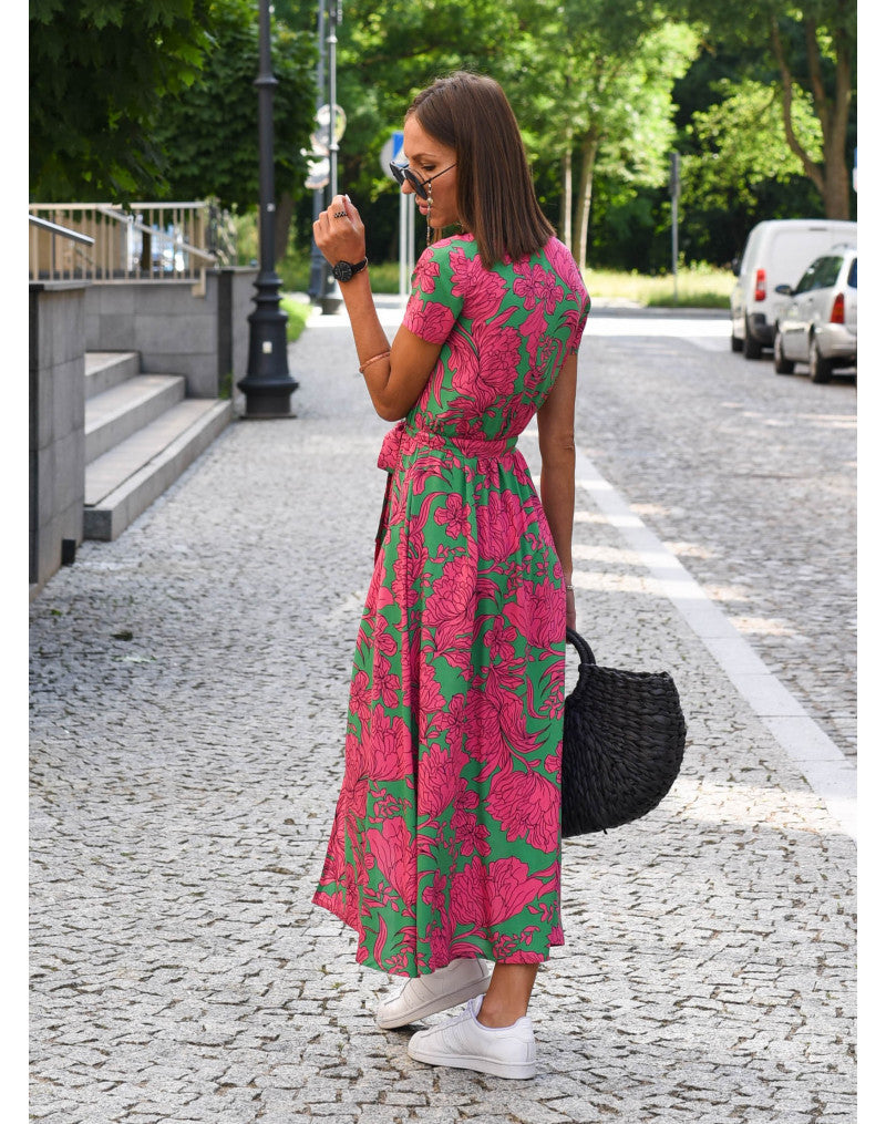 Kurzärmeliges Sommerkleid für Damen | Maxi