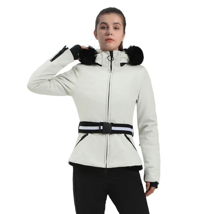 Schlank Skijacke Damen | Mit Gürtel