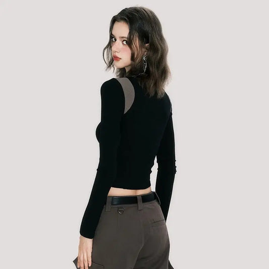 Damen Langarm-Top | Schwarz