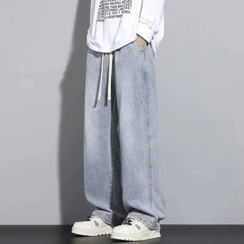 Herren Straßenstil Baggy Jeans | Hohe Taille