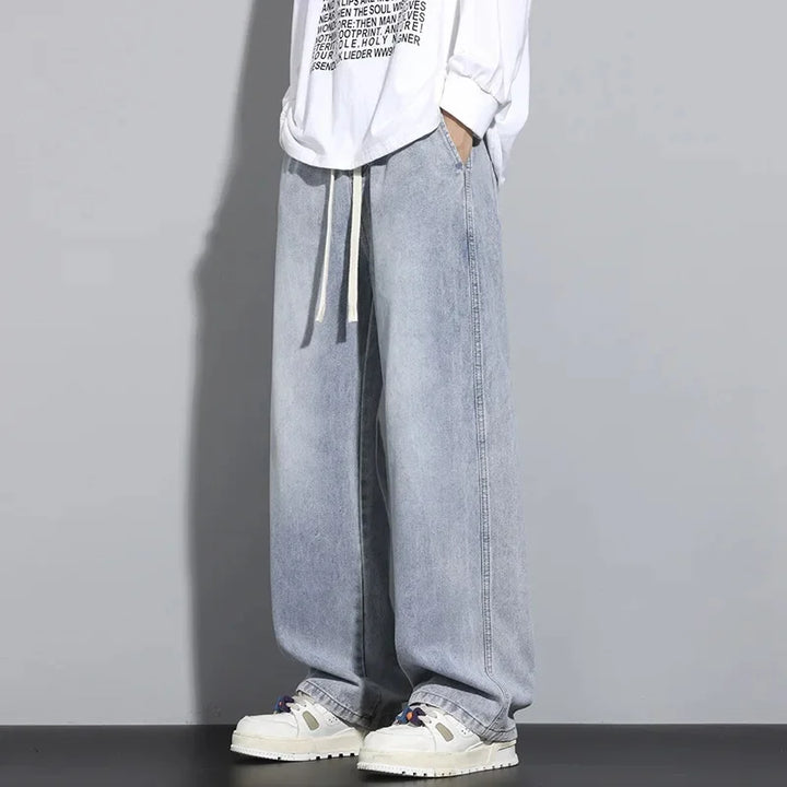 Herren Straßenstil Baggy Jeans | Hohe Taille