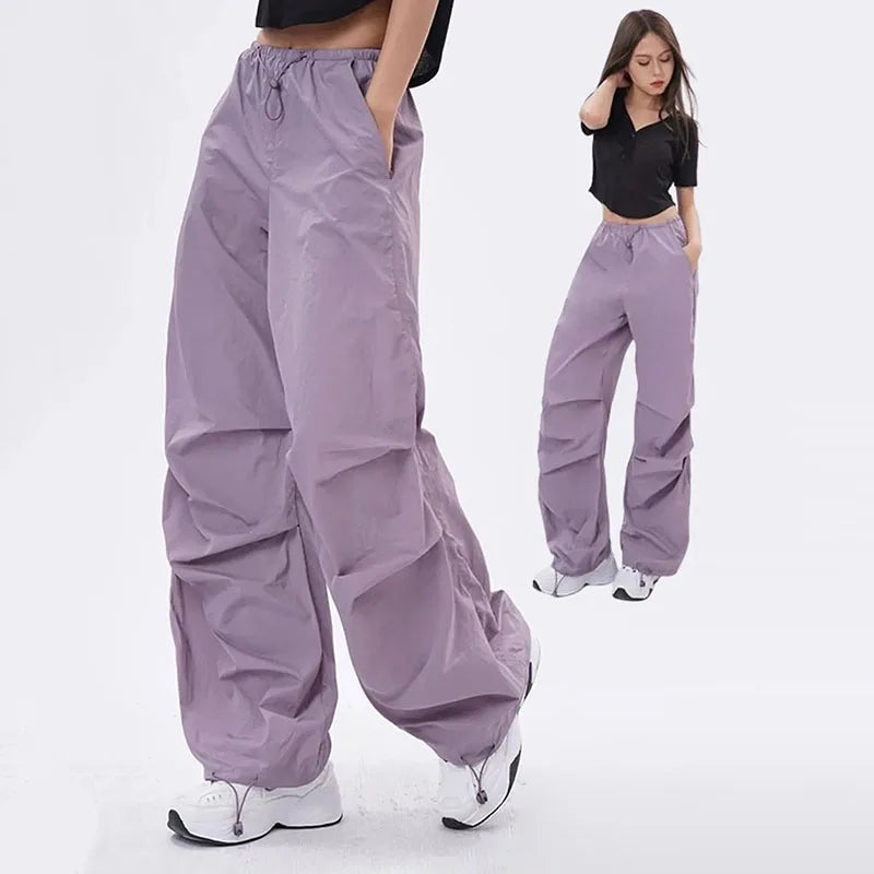 Stylische Cargohose für Damen | Schwarz und Lila