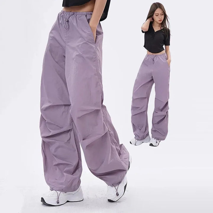 Stylische Cargohose für Damen | Schwarz und Lila