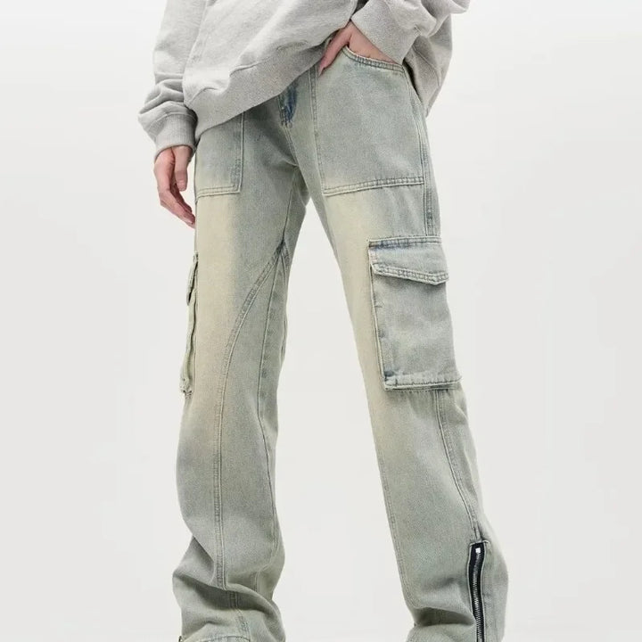 Herren Hellblau Baggy Jeans | Seitentaschen