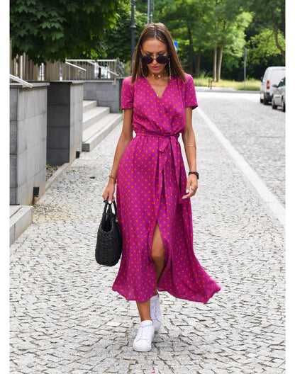 Kurzärmeliges Sommerkleid für Damen | Maxi