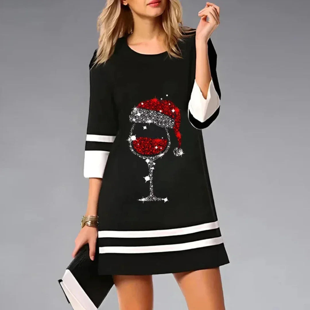Schwarz Weihnachtskleid Damen | Kurze