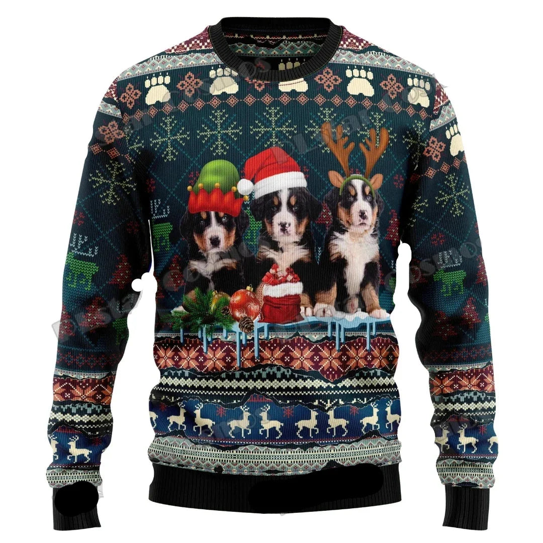 Winter Weihnachtspullover Herren | Wolfsdruck