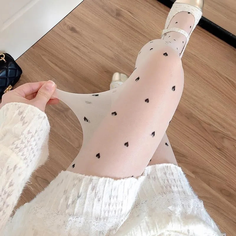 Transparente Strumpfhose für Damen | Herzen