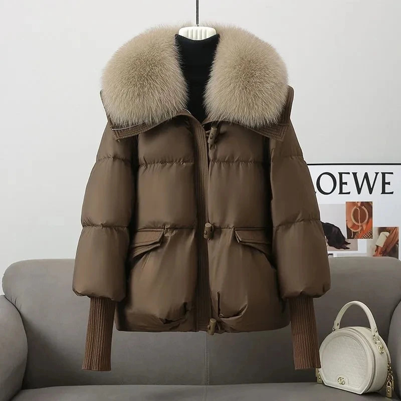 Gepolstert Daunenjacke Damen | Gefütterter Kragen