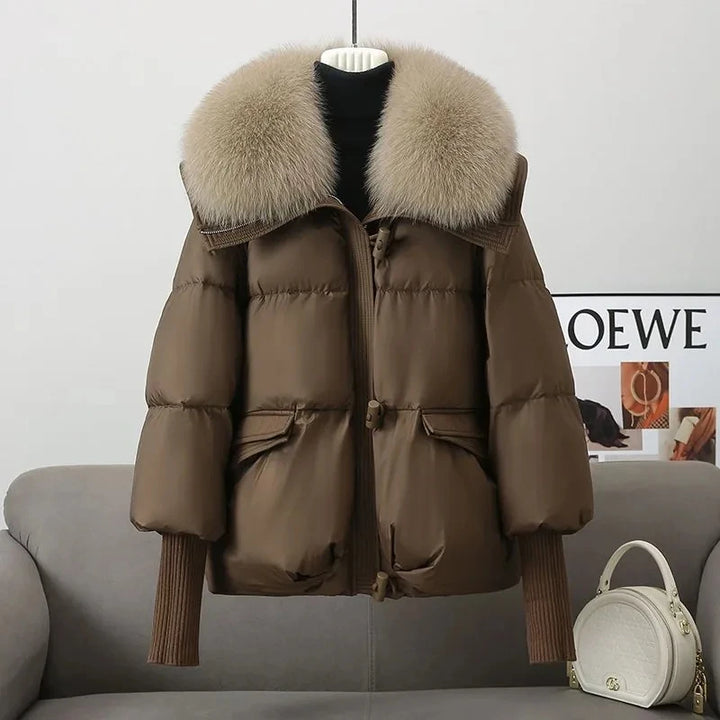 Gepolstert Daunenjacke Damen | Gefütterter Kragen