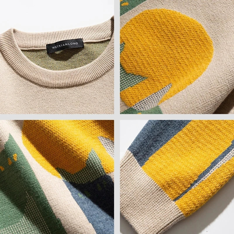 Herren Stilvoll Bedruckt Pullover | Übergröße