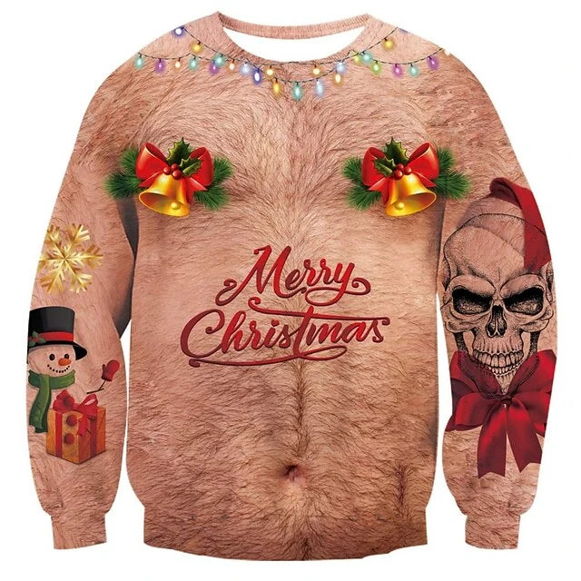 Ugly Xmas Pullover Herren | Dicker Bauch