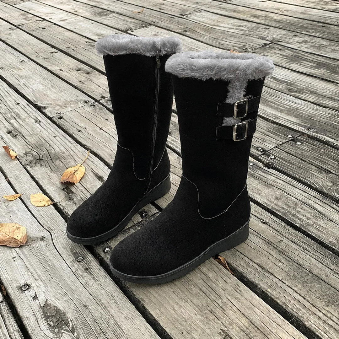 Wadenlang Winterstiefel Damen | Klobiger Absatz