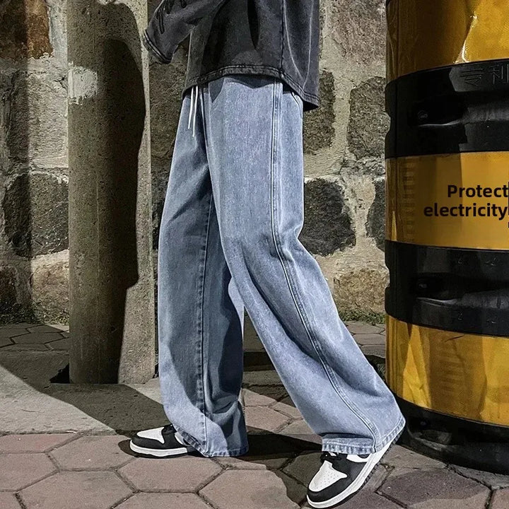 Herren Lässig Baggy Jeans | Hohe Taille