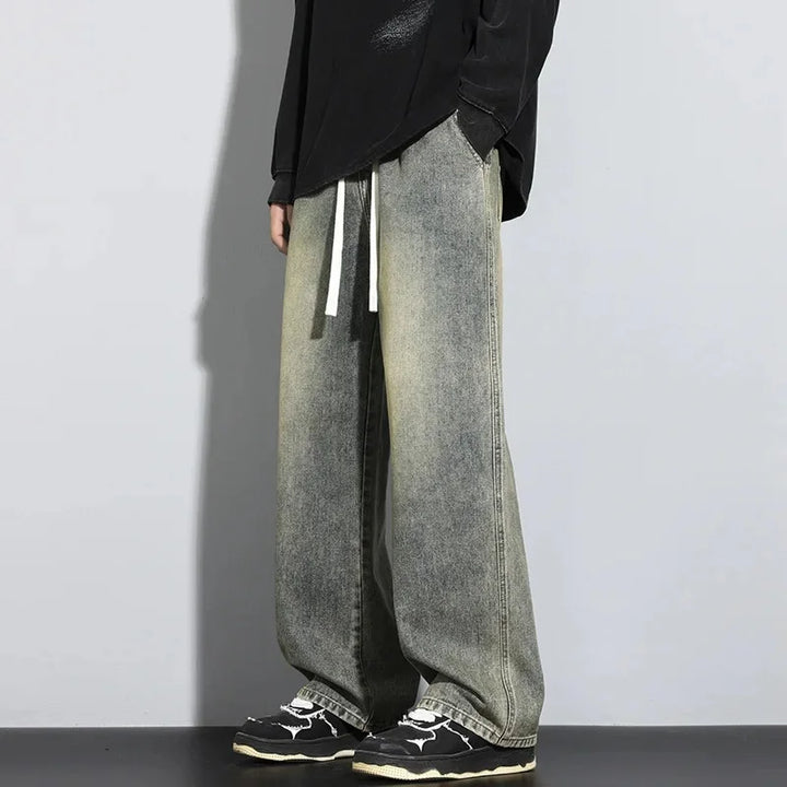 Herren Straßenstil Baggy Jeans | Hohe Taille