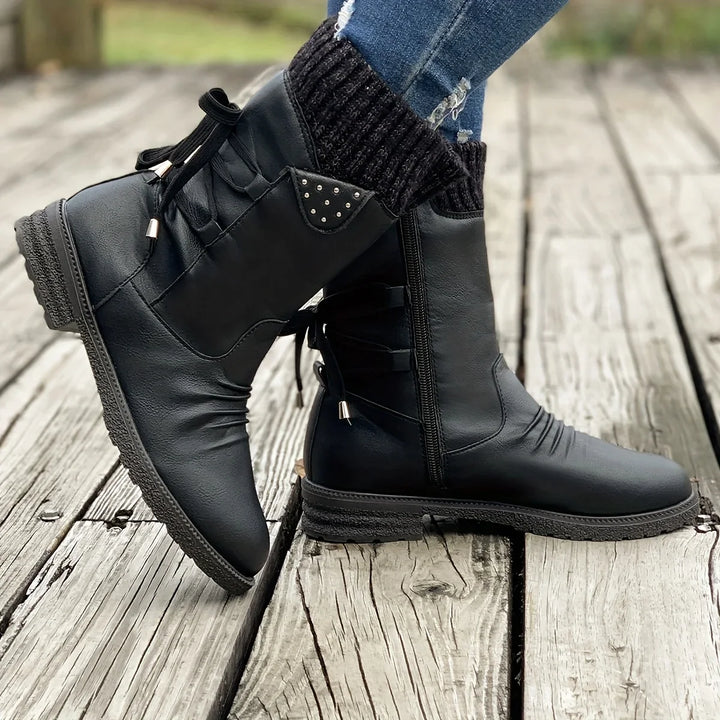 Damen Winter Stiefel | Gestricktes Detail