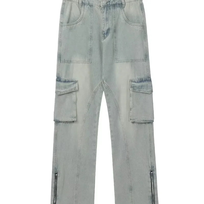 Herren Hellblau Baggy Jeans | Seitentaschen