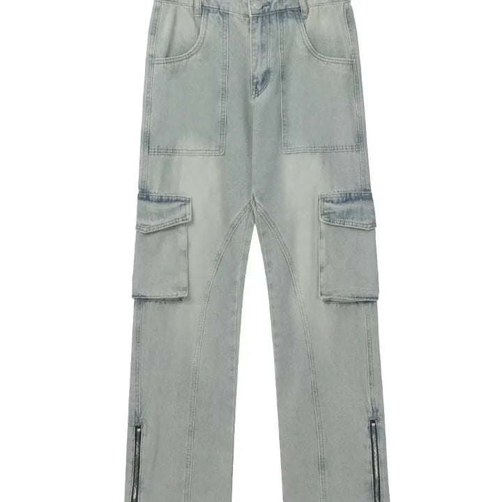 Herren Hellblau Baggy Jeans | Seitentaschen