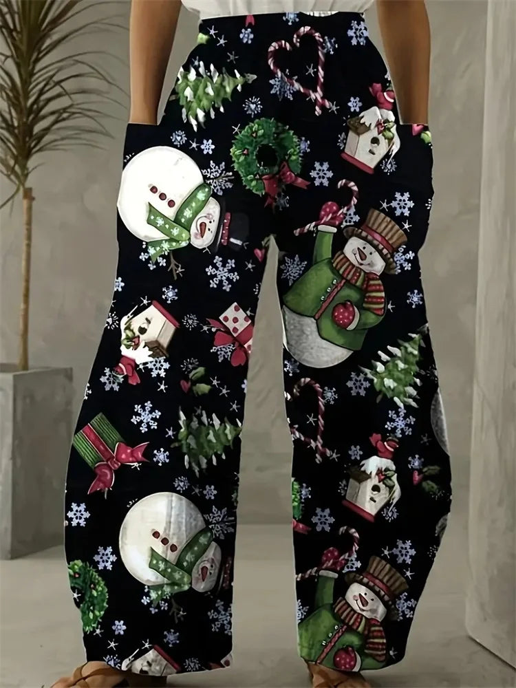 Übergroß Weihnachtshose Damen | Lässig