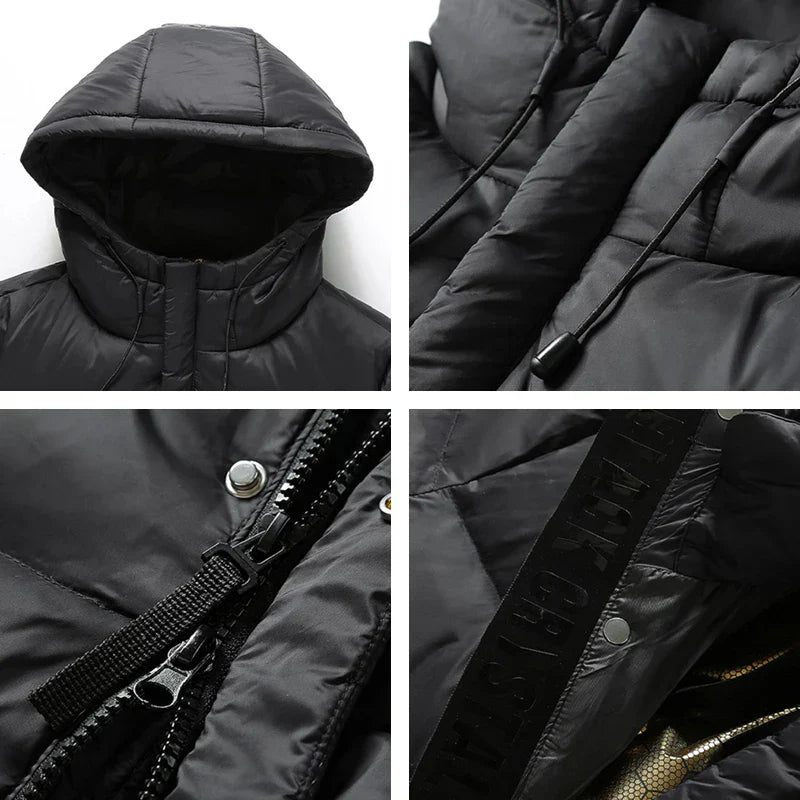 Herren Lang Winter Jacke | Mit Kapuze