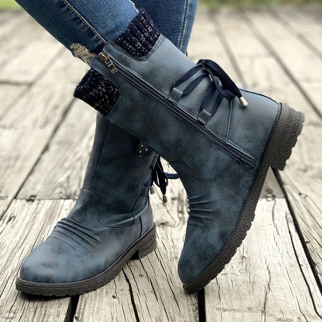 Damen Winter Stiefel | Gestricktes Detail