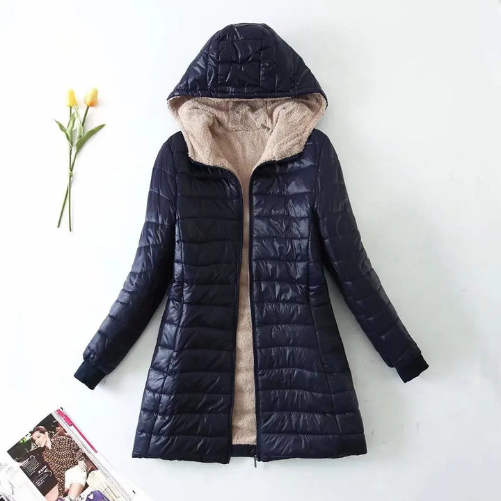 Minimalistisch Daunenjacke Damen | Mit Kapuze