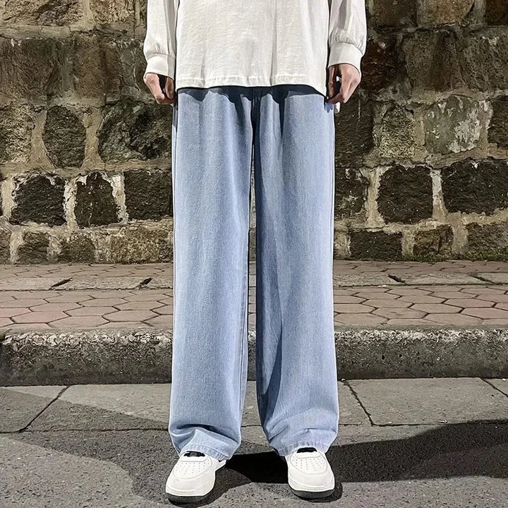 Herren Lässig Baggy Jeans | Hohe Taille