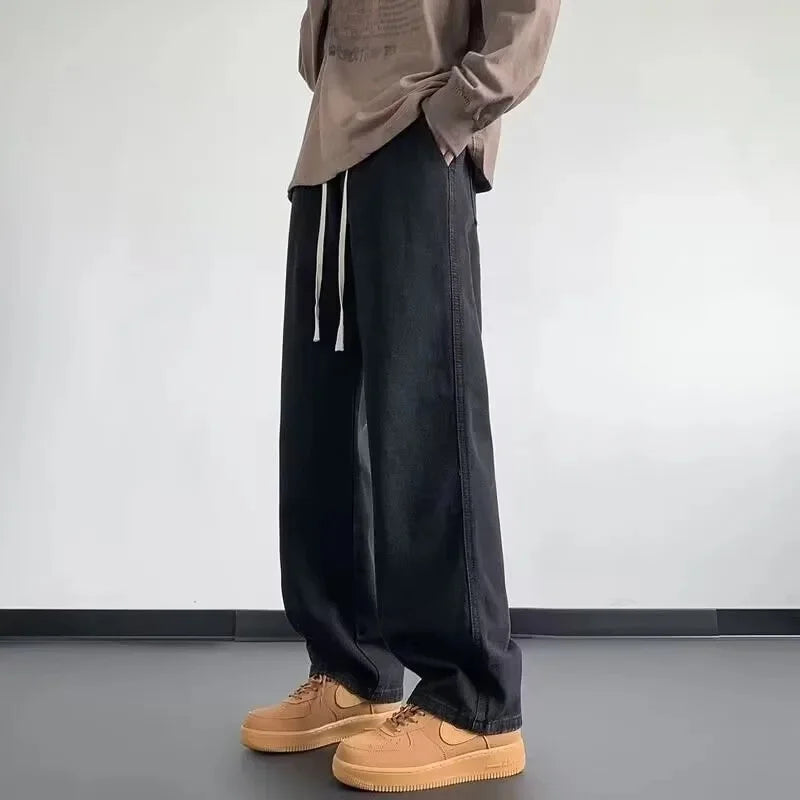 Herren Lässig Baggy Jeans | Hohe Taille