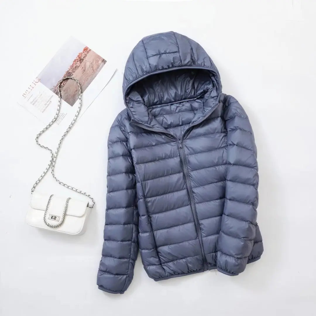 Umkehrbar Daunenjacke Damen | Mit Kapuze