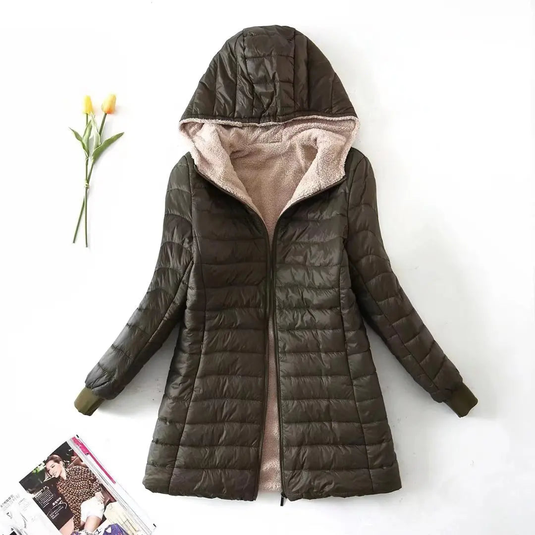 Minimalistisch Daunenjacke Damen | Mit Kapuze