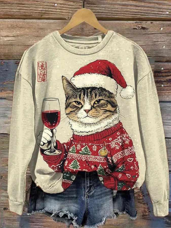 Vintage Weihnachtpullover Damen | Übergroß