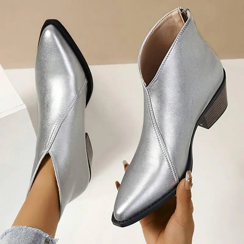 Spitze Zehen Winterstiefel Damen | Knöchellänge