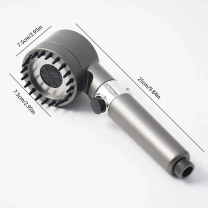 HydroBoost | Handlicher Hochdruck-Duschkopf mit einstellbarem Strahl | Grau