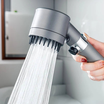 HydroBoost | Handlicher Hochdruck-Duschkopf mit einstellbarem Strahl | Grau