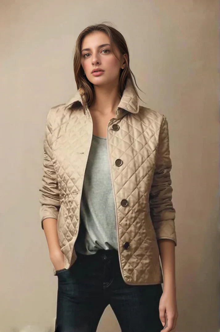 Damen Gesteppte jacke mit Knöpfen | Leicht