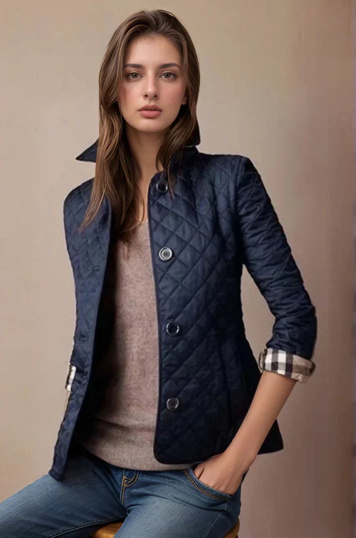Damen Gesteppte jacke mit Knöpfen | Leicht