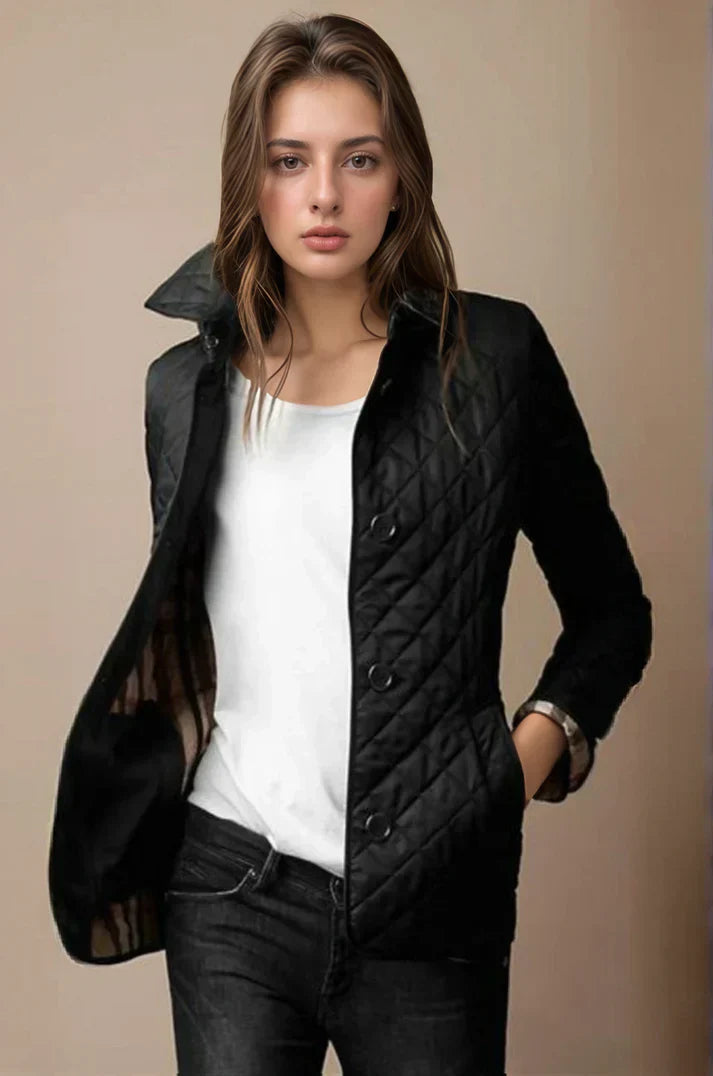 Damen Gesteppte jacke mit Knöpfen | Leicht