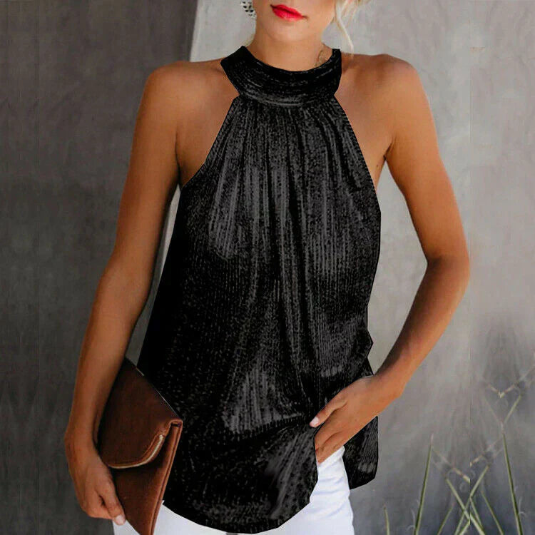 Damen Glitzer Haltertop | Party