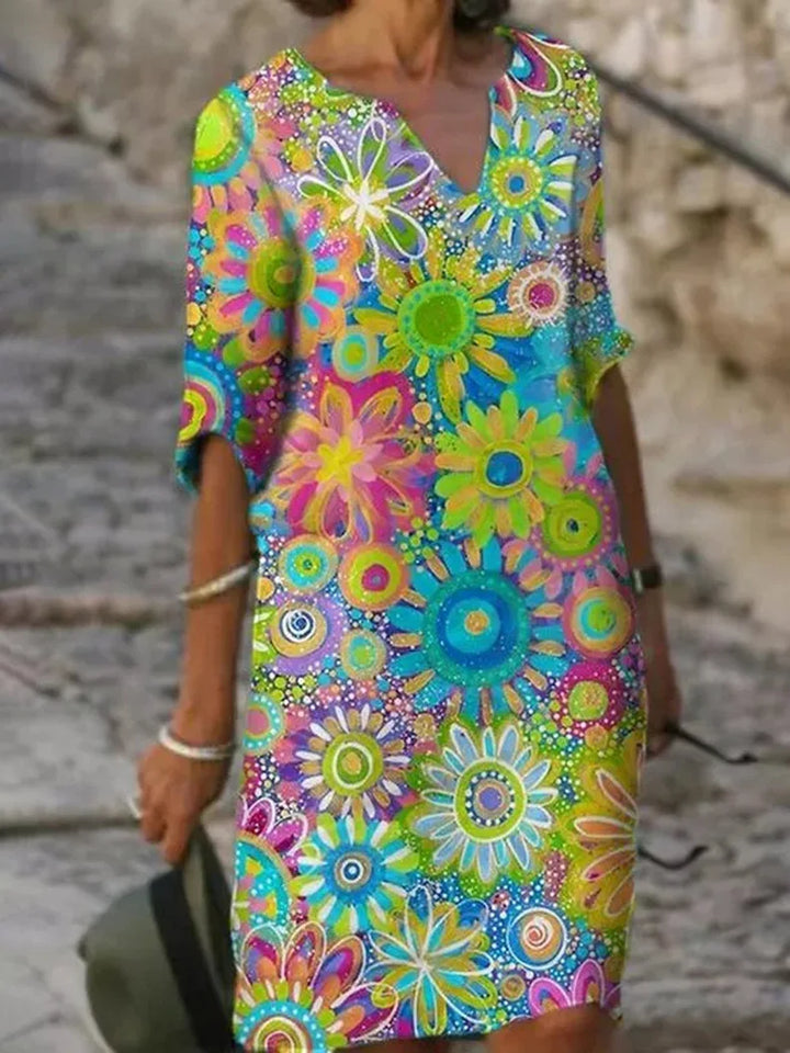 Damen Sommerkleid mit Blumenmuster | Mini