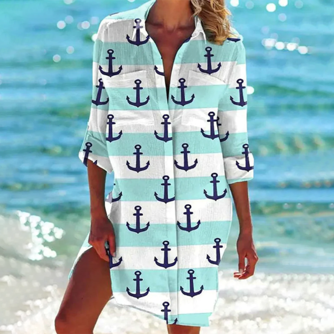 Mehrfarbiges Sommershirt Für Damen | 3/4 Ärmel